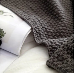 Nordic Fringed Knit Wool Blanket